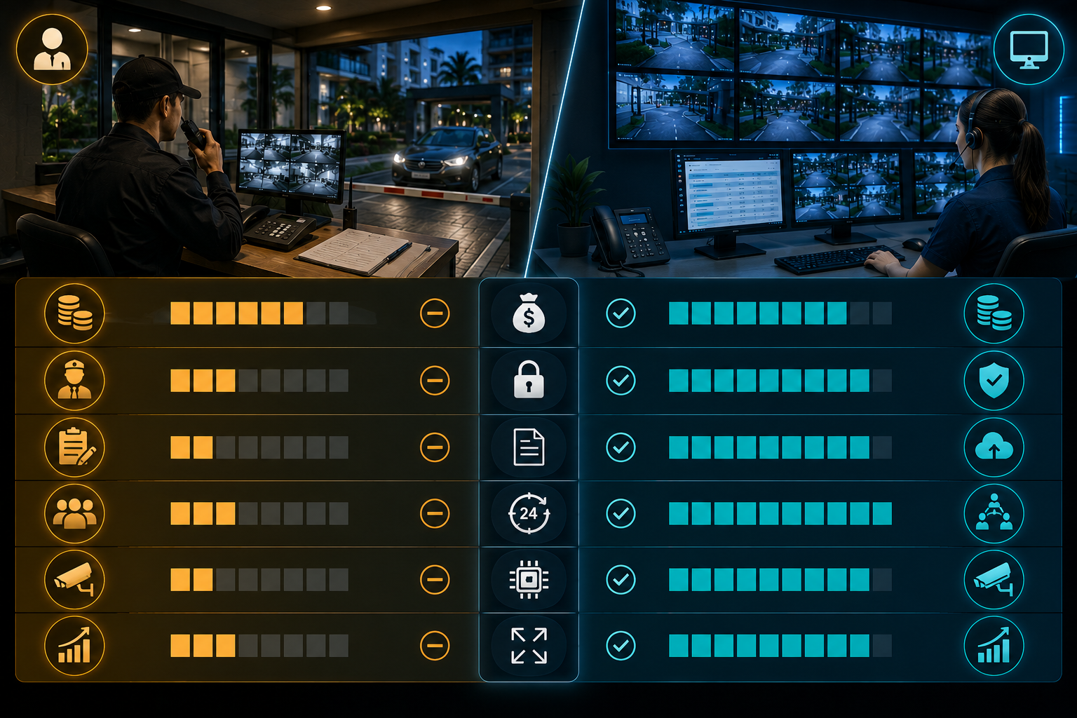 Comparativo entre portaria física e portaria virtual