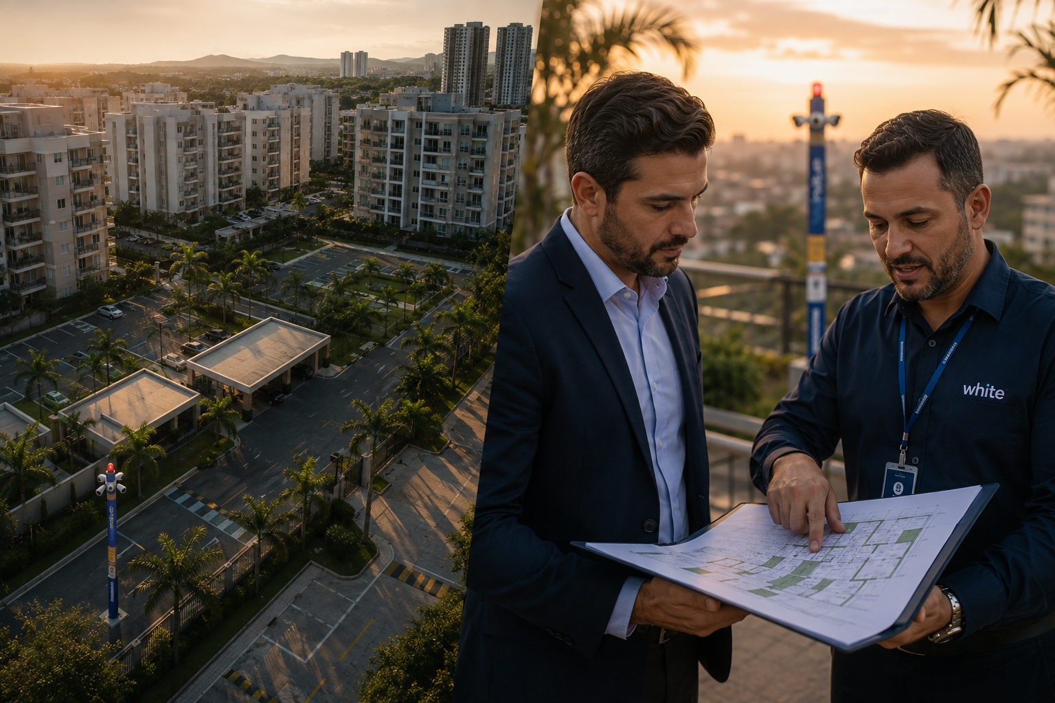 Especialista realizando avaliação técnica para dimensionamento de Torre de Vigilância